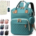 thumbnail image 1 of Morfone Baby Diaper Bag Backpack, Multifunction Waterproof Baby Bag with USB Charging Port, Stroller Straps & Pacifier Case Unisex, Green, 1 of 8