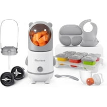 Morfone Baby Food Maker, 17 in 1 Baby Food Processor, Food Blender with Baby Food Containers, Grey