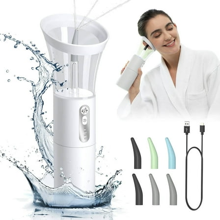 Morfone Ear Wax Removal with One-Piece Waste Tank, Ear Cleaner with Water Temperature Sensor, 4 Pressure Settings, Ear Cleaning Kit for Ear Wax Buildup & USB-C Cable, IPX6, White