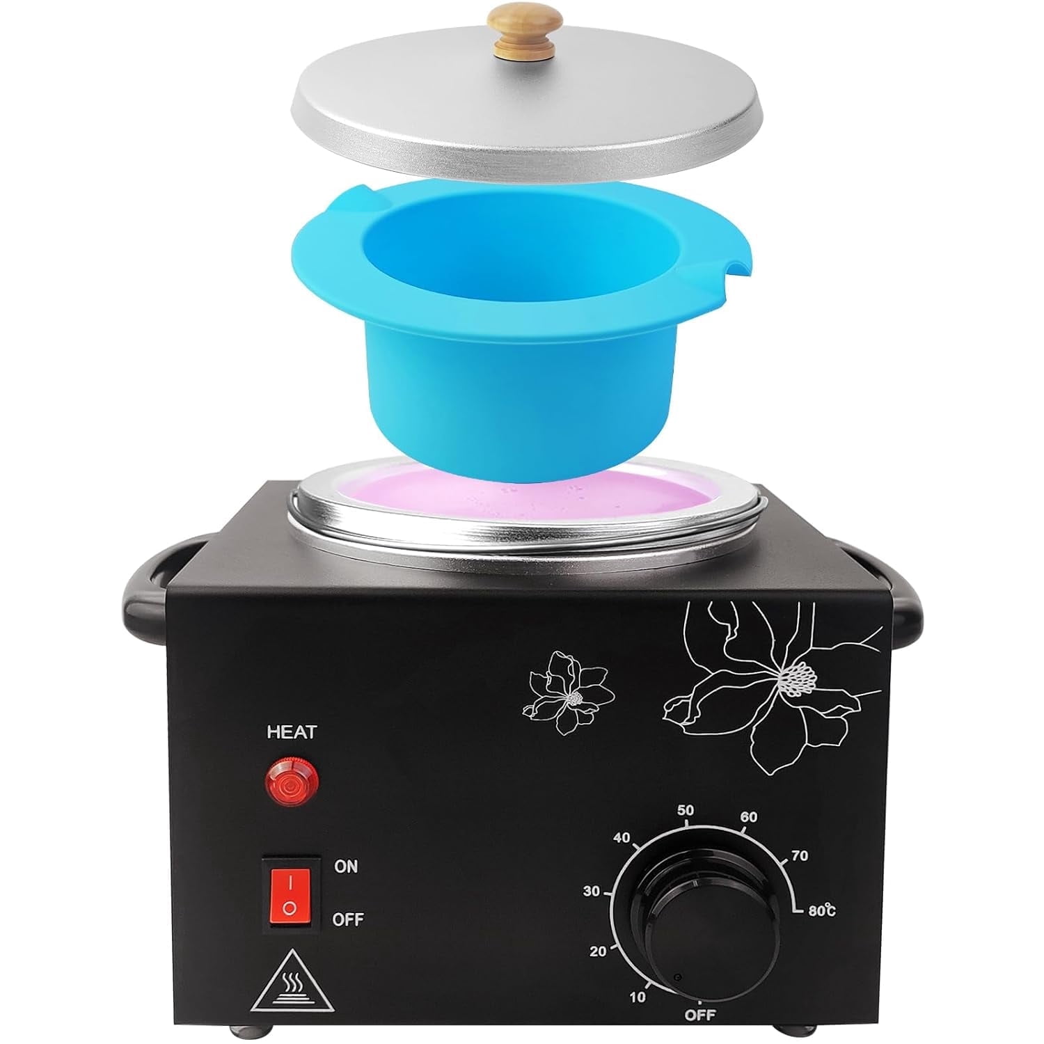 Morfone Wax Warmer for Hair Removal, Professional Waxing Kit for Women, Single Pot Wax Heater with Adjustable Temperature (Black)