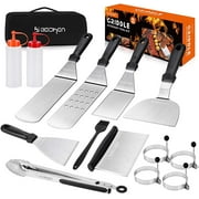 Morfone Griddle Accessories Kit, 14 Pcs Stainless Steel Grill Tools Set for Blackstone and Camp Chef, Professional Grill Spatula Set for Men Women Outdoor BBQ and Camping