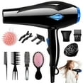 thumbnail image 1 of Morfone Hair Dryer, Professional Negative Ionic Thermo-Control Blow Dryer with Hair Diffuser & Nozzle, Black, 1 of 10