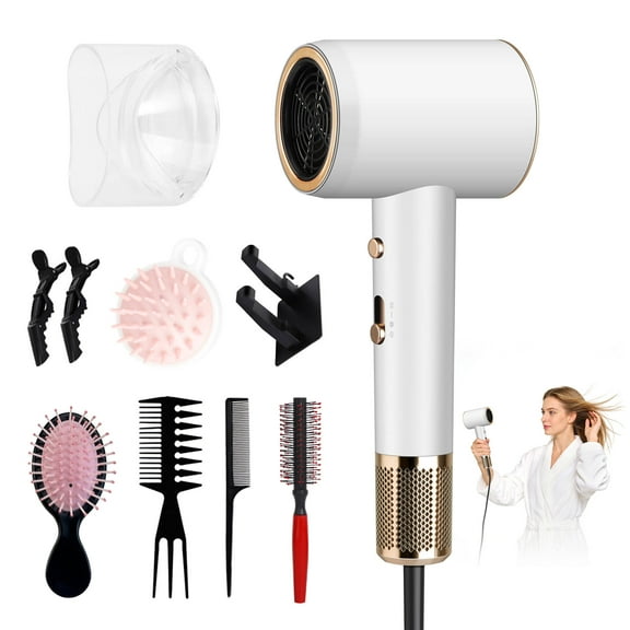 Morfone Hair Dryer, High-Speed Professional Ionic Blow Dryer with Hair Diffuser for Women & Men, White
