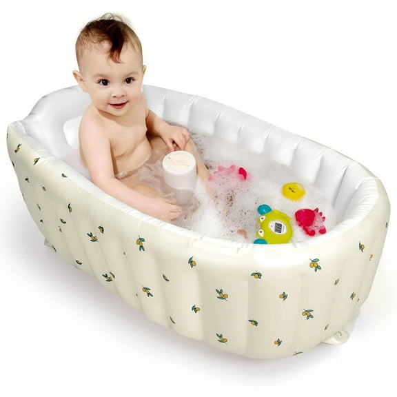 Morfone Inflatable Baby Bathtub for Newborn to Toddler, Portable Baby Tub with Built-in Air Pump, Collapsible Shower Basin for Easy Storage
