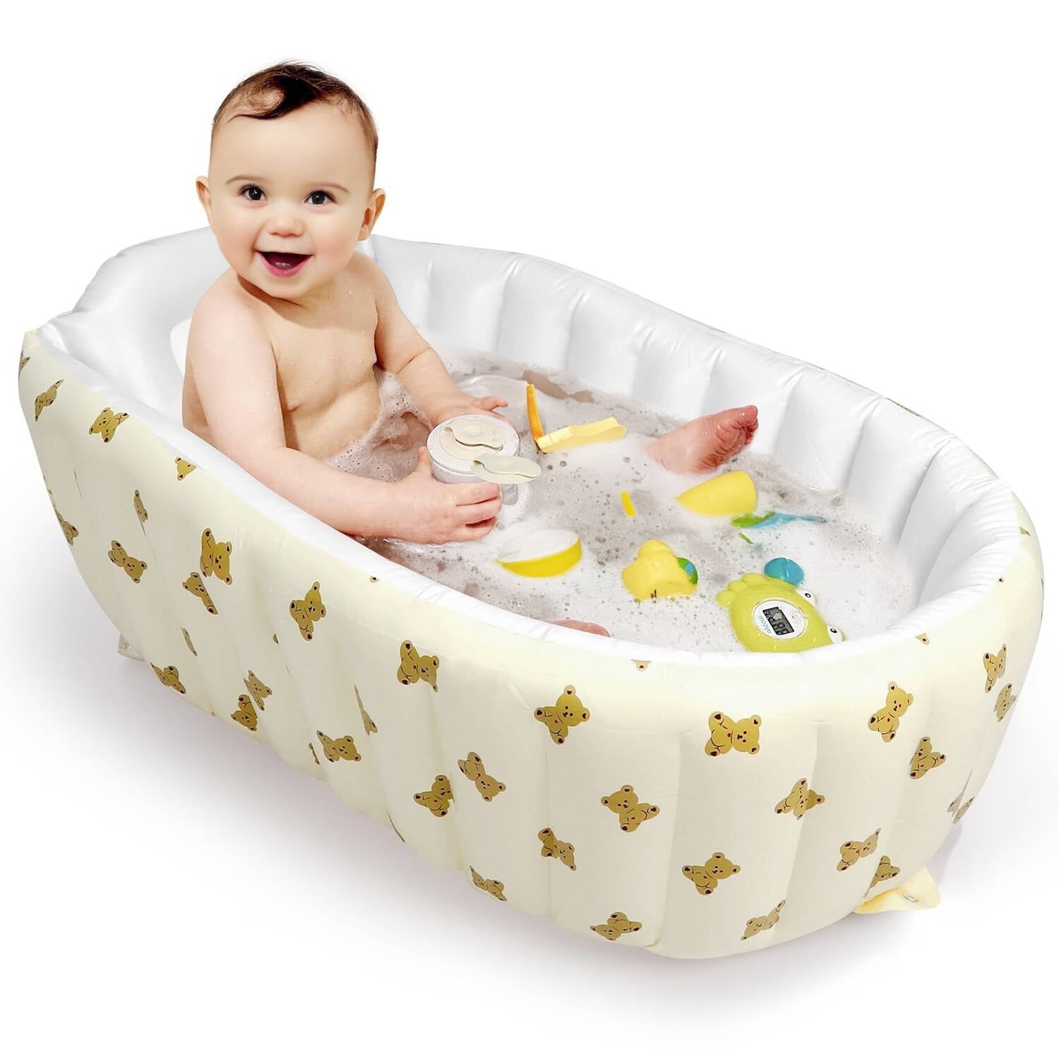 Morfone Inflatable Baby Bathtub for Newborn to Toddler, Portable Baby Tub with Air Pump, Collapsible Shower Basin for Easy Storage