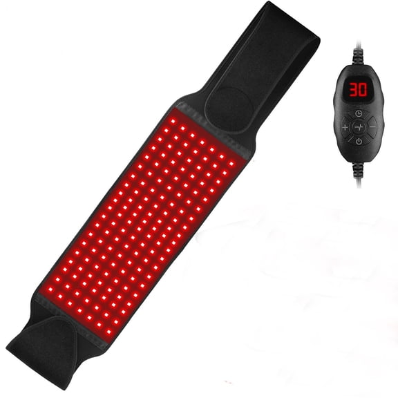 Morfone Lower Back Massager, 150 LEDs Red Light Massager Wrap for Waist Back Shoulder Legs Knee