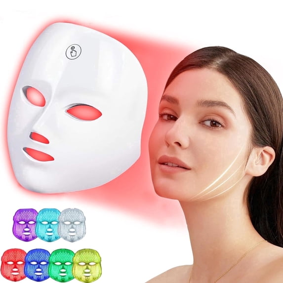 Morfone Red Light Mask For Face, 7-1 Colors LED Face Mask, Cordless Facial Mask At Home or Salon, Gift for Women Mom