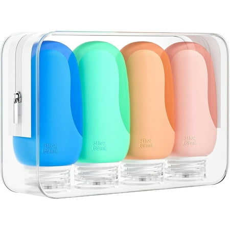 Morfone Travel Bottles Set for Toiletries, Tsa Approved Travel Size Containers BPA Free Leak Proof Refillable Liquid Silicone Squeezable Travel Accessories for Shampoo Conditioner Lotion