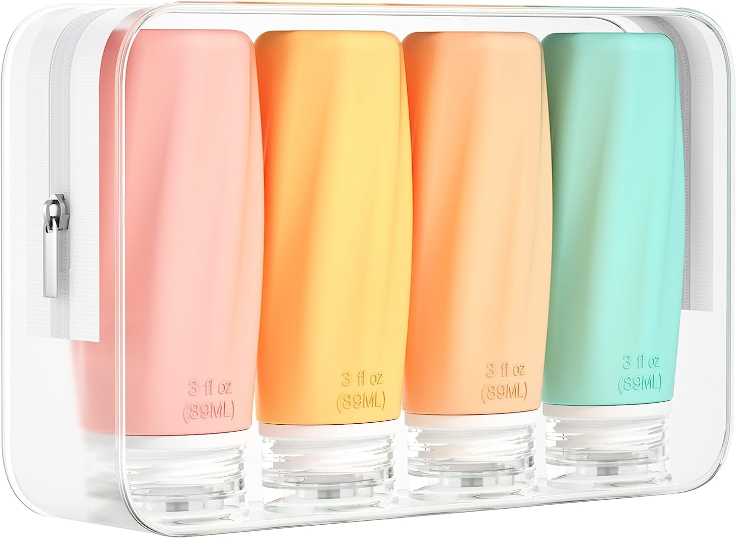 Morfone Leakproof Silicone Travel Bottles Pack, 3oz TSA Approved, Carry