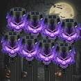 thumbnail image 1 of Solar Halloween Decorations Outdoor, 8 Pack Spooky Skulls Solar Torch Flame Lights, Waterproof Pathway Halloween Lights for Garden, Yard, Lawn, Porch, Landscape Decor, Purple, 1 of 7