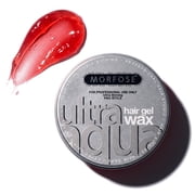Morfose Ultra Aqua Hair Gel Wax with Shiny and Strong Flexible 3 Hold, Manage Flyaways, Braids, and Curls, Hair Styling for Women and Men, Strawberry Scent, 5.92 Fl. Oz, ultra aqua