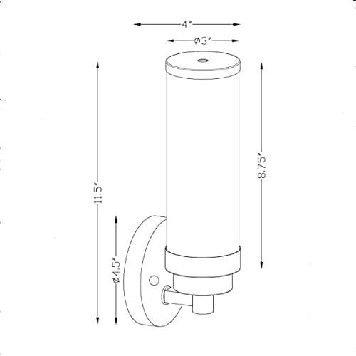 Morgan - 1 Light ADA Wall Sconce in Transitional Style-11.5 Inches Tall and 4.5 Inches Wide-Black Finish