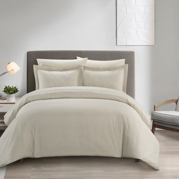 Morgan 3 or 2 Piece Duvet Cover Set Contemporary Two Tone Striped