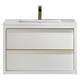 thumbnail image 1 of Morgan 30" Aosta White Stone Countertop Single Vanity w/o Mirror White, 1 of 9
