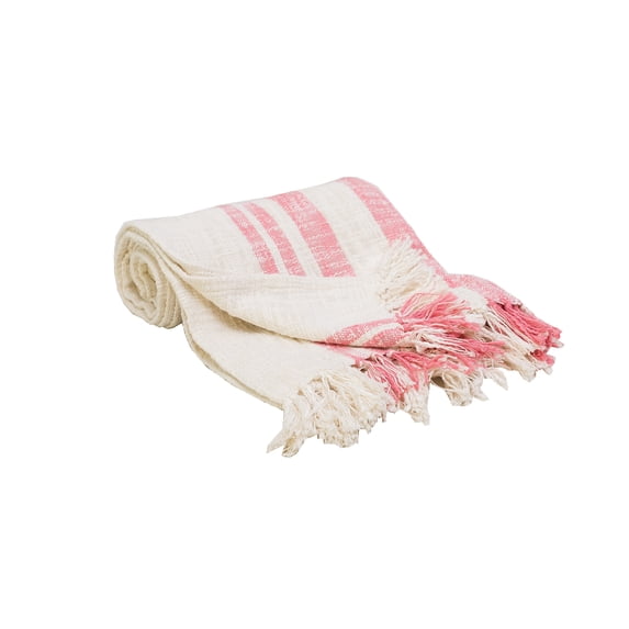 Morgan Azalea Striped Woven Accent Throw Blanket 50" x 60"