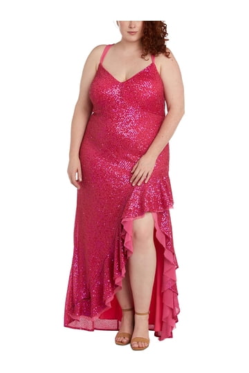 morgan and company formal dresses Blush Pink Prom Dresses Long Satin Front Slit Evening Gowns main image 0