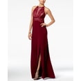 thumbnail image 1 of Morgan Company Juniors Illusion Lace Gown Merlot Nude 3-4, 1 of 1