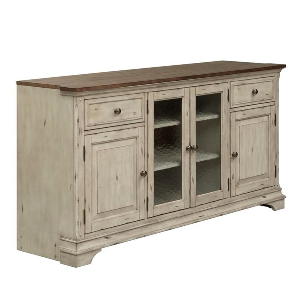Morgan Creek 68" White and Brown Traditional TV Stand