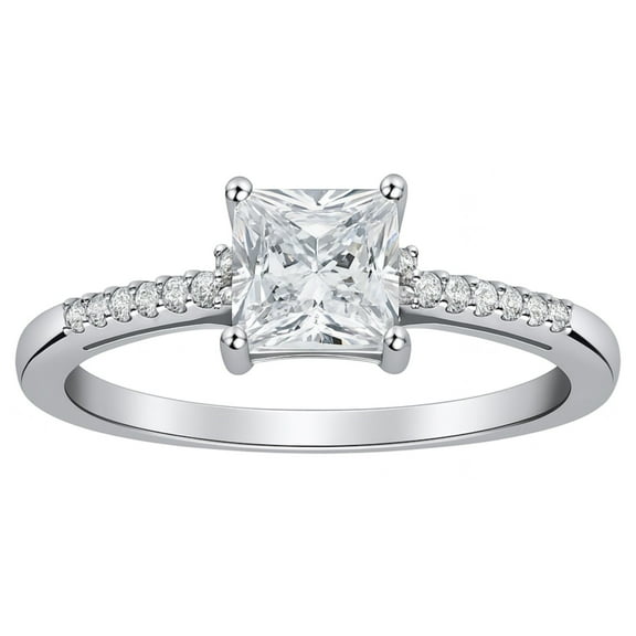 Morgan Engagement Ring Princess Cz Sterling Silver Women Ginger Lyne Collection