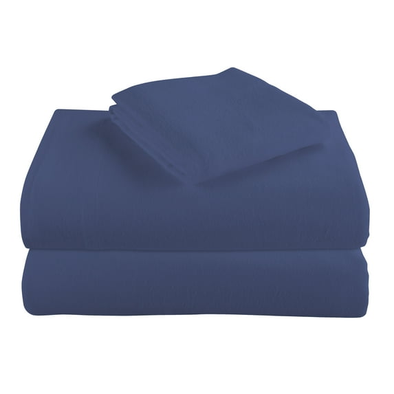 Morgan Home Blue 4-Piece Turkish Flannel Sheet Set King