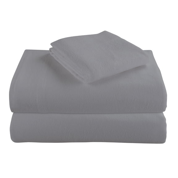 Morgan Home Grey 4-Piece Turkish Flannel Sheet Set King