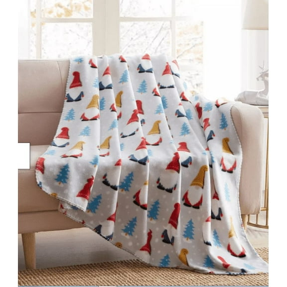 Morgan Home Holiday Print Fleece Throws