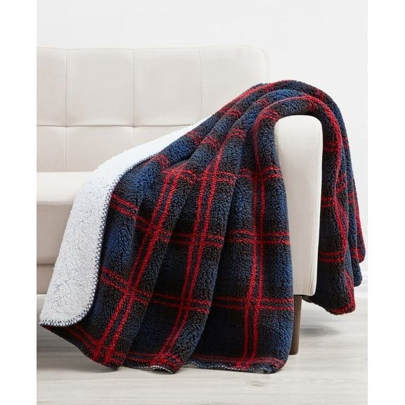 Morgan Home Holiday Printed Reversible Sherpa Throw