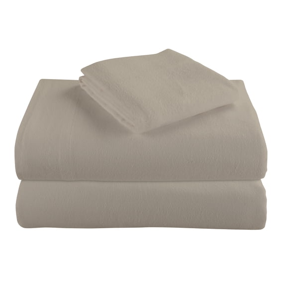 Morgan Home Taupe 3-Piece Turkish Flannel Sheet Set Twin