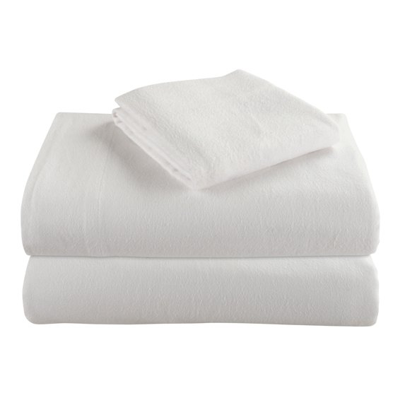 Morgan Home White 4-Piece Turkish Flannel Sheet Set Full