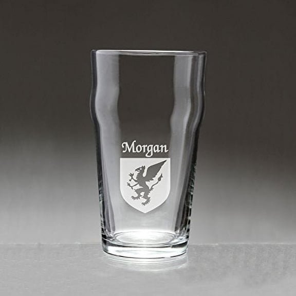 Morgan Irish Coat of Arms Pub Glasses - Set of 4 (Sand Etched)