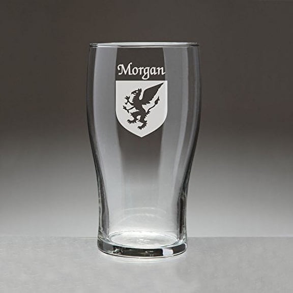 Morgan Irish Coat of Arms Tavern Glasses - Set of 4 (Sand Etched)