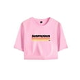 thumbnail image 1 of Morgan Jay Merch Suspicious AF Logo Crop Top T-shirt Suits Fashion Women Girls Short Sleeve Tees, 1 of 2