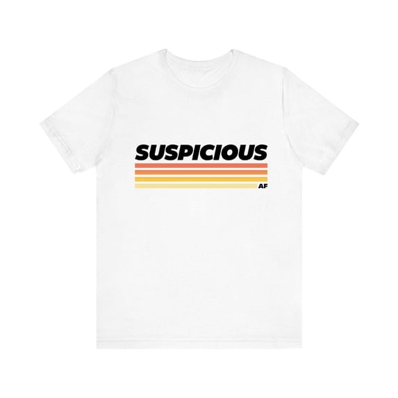 Morgan Jay Merch Suspicious AF Logo T-shirt Men Women Shirt Short Sleeve Casual Graphic Tee
