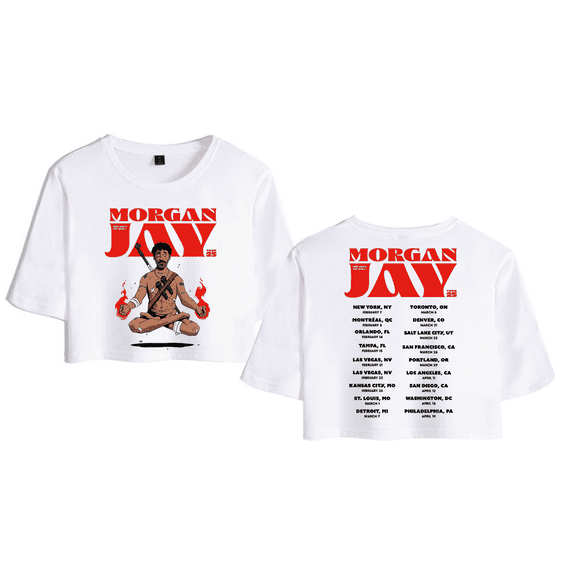 Morgan Jay Merch Tour 2025 Crop Top T-shirt Suits Fashion Women Girls Short Sleeve Tees