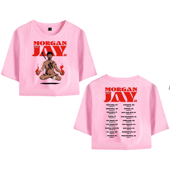 Morgan Jay Merch Tour 2025 Crop Top T-shirt Suits Fashion Women Girls Short Sleeve Tees