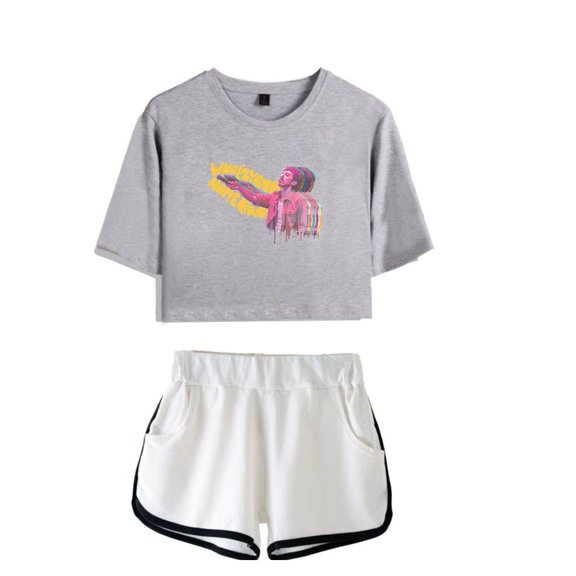 Morgan Jay Merch Whats Your Name Bro Crop Top T-shirt With Shorts Women Girls Short Sleeve Tees