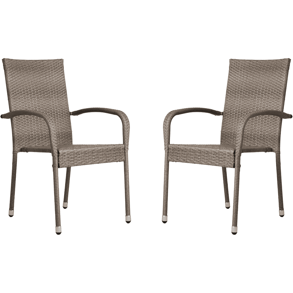 Morgan Outdoor Wicker Chairs Set of 2, All-Weather Resin Wicker, Weathered Gray Finish, Lightweight Outdoor Seating for Patio, Deck, Garden