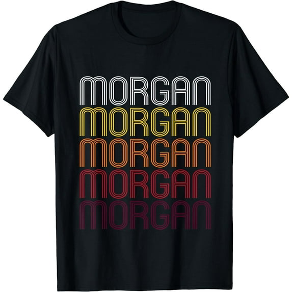 Morgan Retro Wordmark Pattern - Vintage Style T-shirt