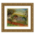 thumbnail image 1 of Morgan Russell 14x12 Gold Ornate Wood Frame and Double Matted Museum Art Print Titled - The Farm to the Layers (C. 1920s), 1 of 4