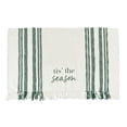 thumbnail image 1 of "Tis The Season" Morgan Green & White Christmas 100% Cotton Handwoven Throw Blanket 50" x 60", 1 of 4