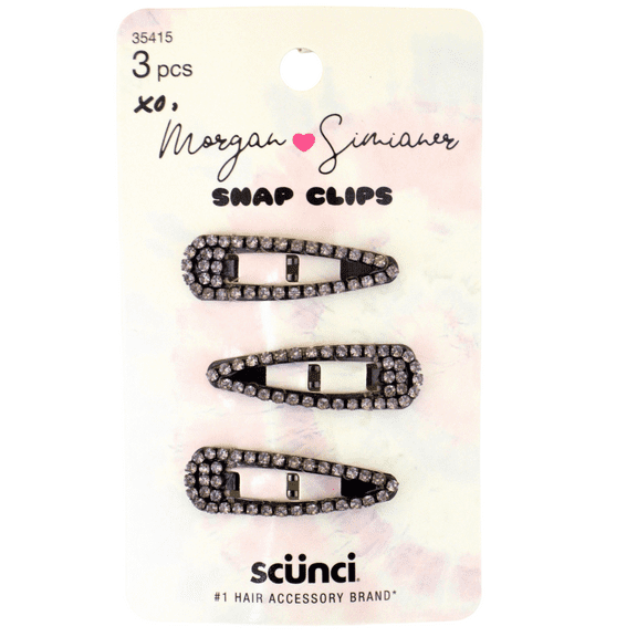 Morgan Simianer Xo Scunci Small Rhinestone Snap Clips - 3 Pcs.