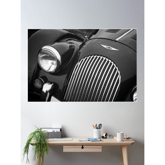 Morgan Sports Car Front Detail Poster Wall Art, Modern Wall Decor For Living Room Bedroom, 12x18 UNFRAMED