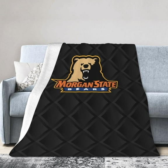 Morgan State University Logo Fleece Blanket, Very Soft Microfiber Flannel Blanket for Couch Warm and Cozy for All Seasons