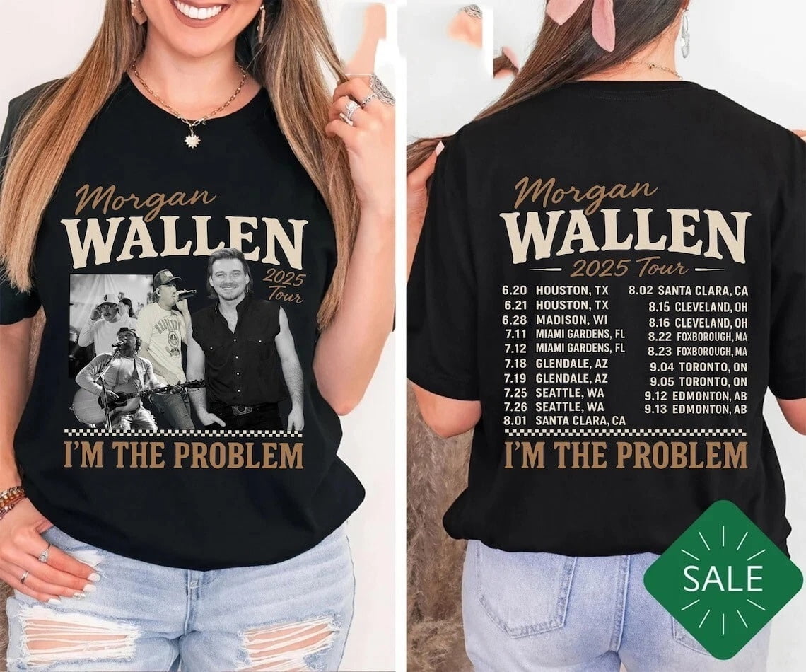 Morgan Wallen 2025 Concert Tour Shirt I'm The Problem Music Fan Tee ...
