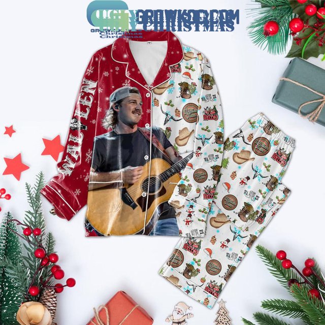 Wallen Christmas Wallen Tour 2024 Red Polyester Pajamas Set