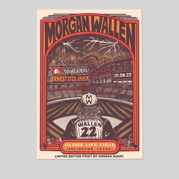 Morgan Wallen Globe Life Field - Arlington, TX Size 24''x36'' - Postora