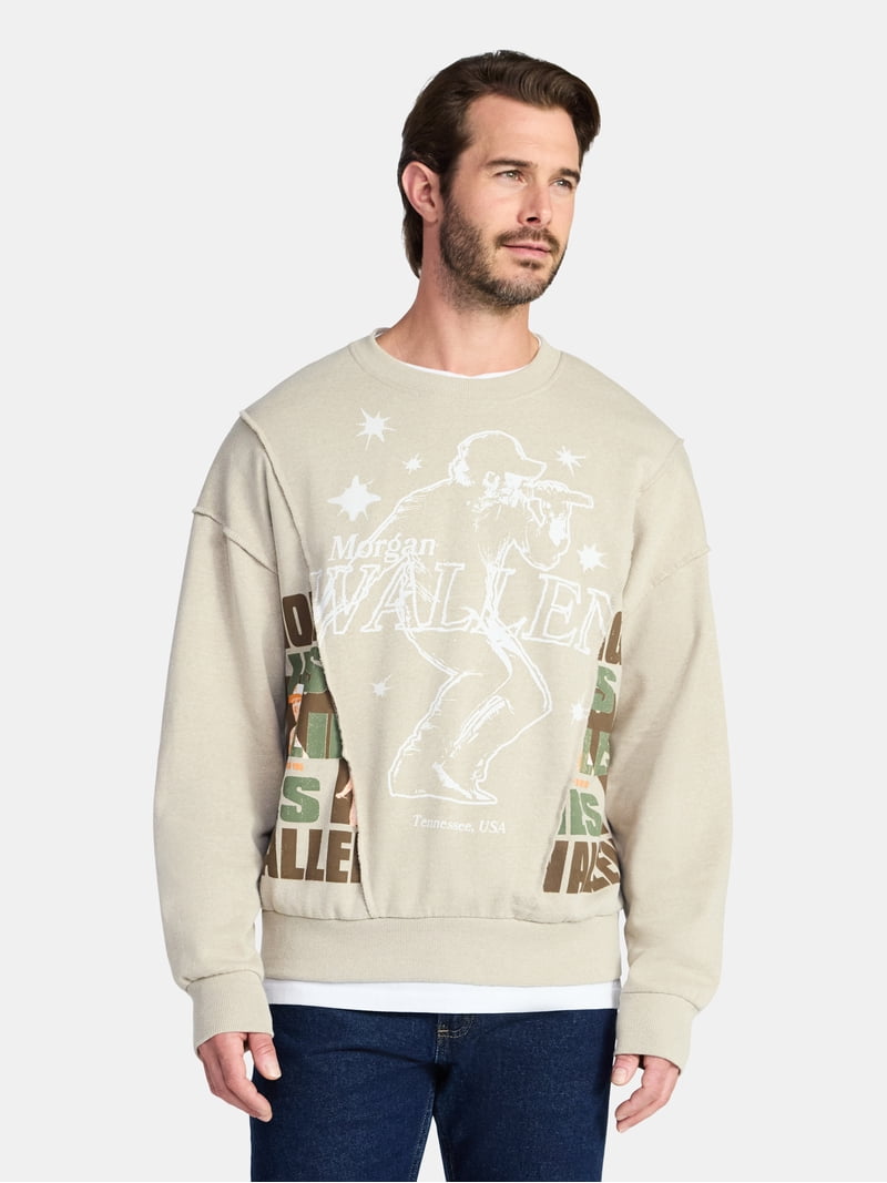 Morgan Wallen Men's Boxy Oversized Split Graphic Crewneck