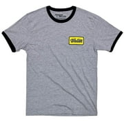 Morgan Wallen Men's Yellow Patch Ringer Tee T-Shirt in Heather Grey/Black (Medium, Heather Grey/Black)