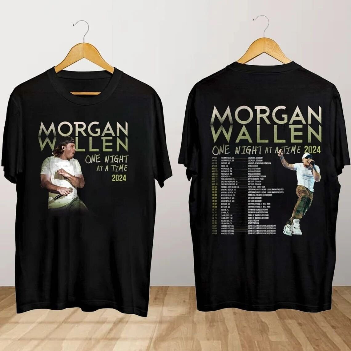 Wallen One Night At A Time Tour 2024 T Shirt Black Gift Fans