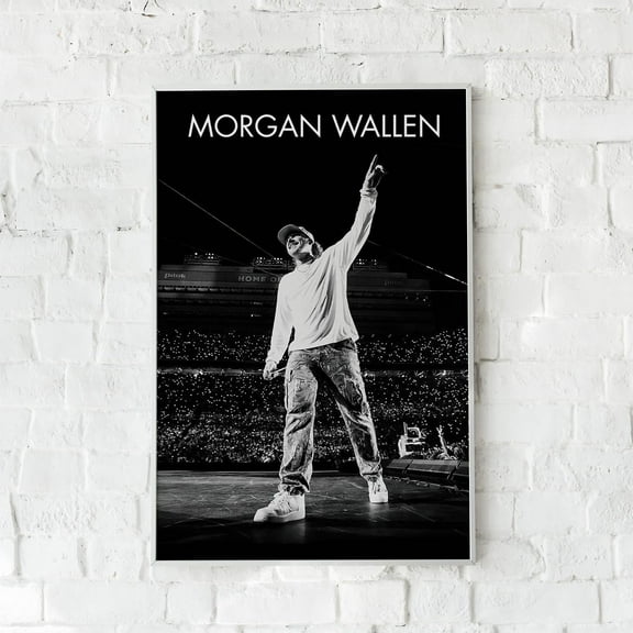 Morgan Wallen Poster Unframed, Country Music Concert Wall Art Print, Black and White Stadium Photo Decor, Fan Gift for Music Lovers,